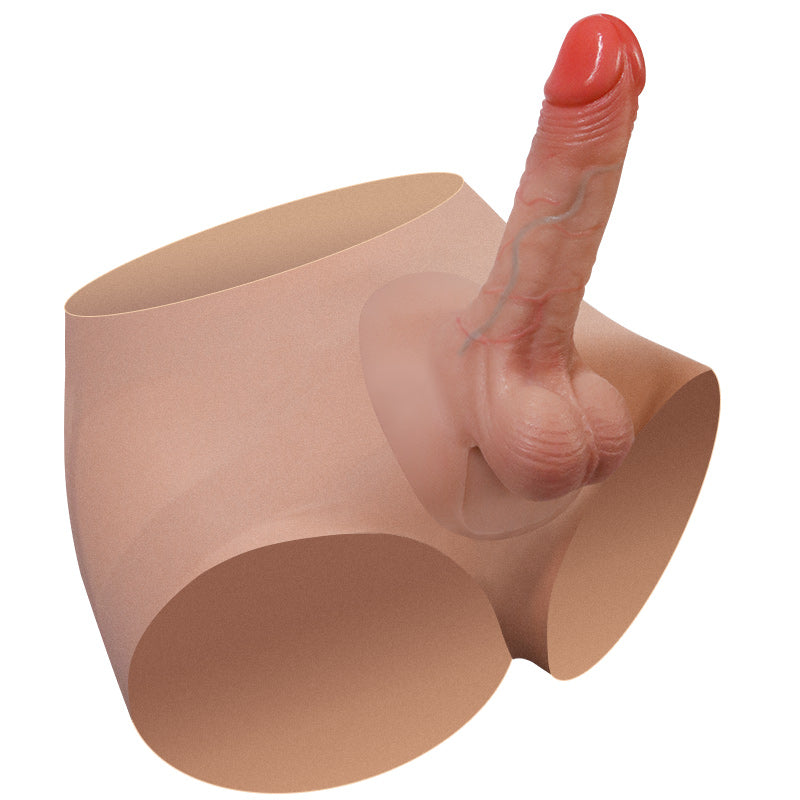 Side Top View of Strap-On Vibrating Dildo