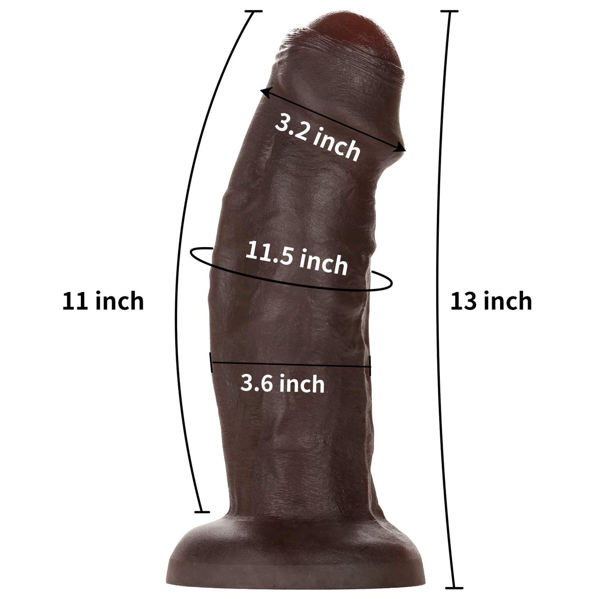 Giant 13 inch Ultra Huge Dildo Black Skin XL Dildo