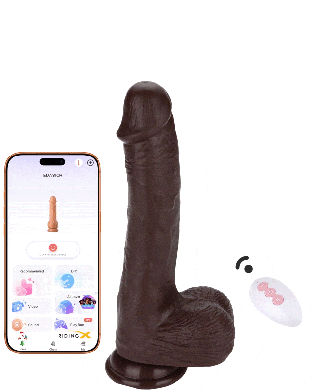 RidingX® 8 inch Smart APP Control Adam Thrusting Dildo Vibration Remote Control