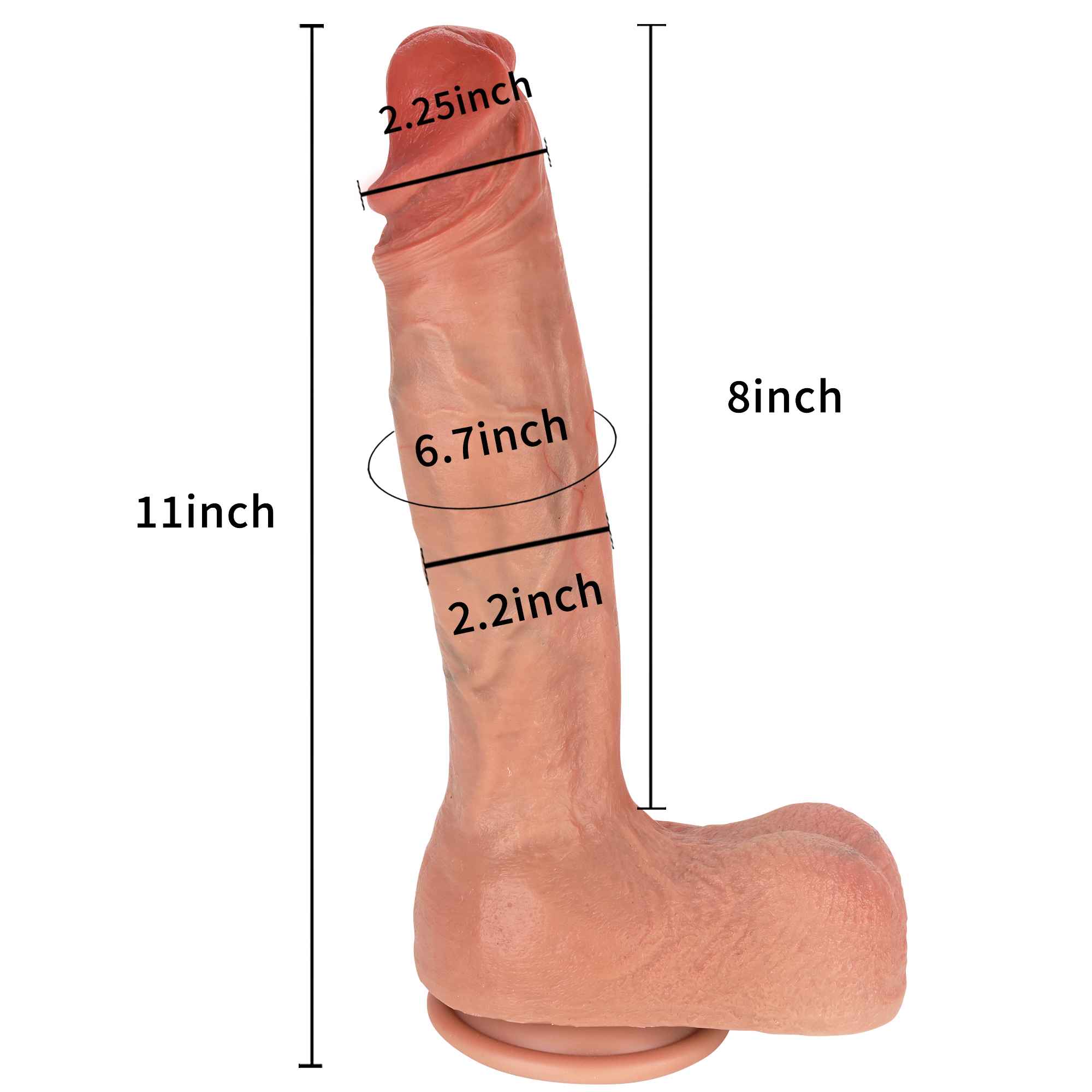 BadBoy 11 inch Ultra Realistic Dildo Real Glan Lifelike Skin Dildo