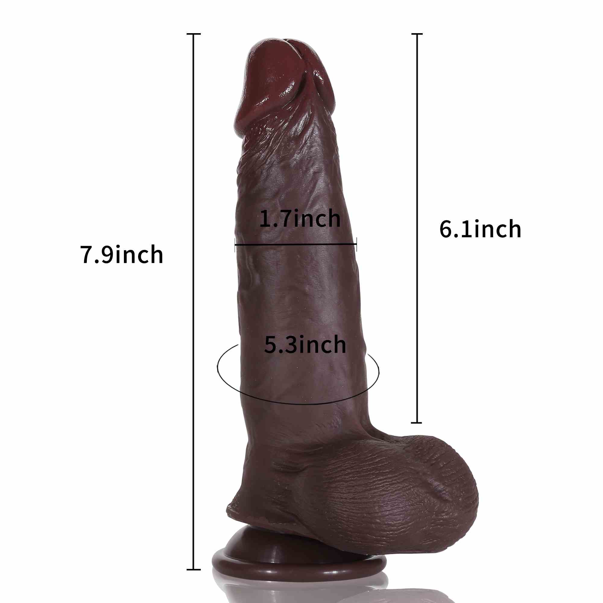 Baller 7.9in Sliding Foreskin Black Dildo Lifelike Flexible Real Balls Realistic Dildo