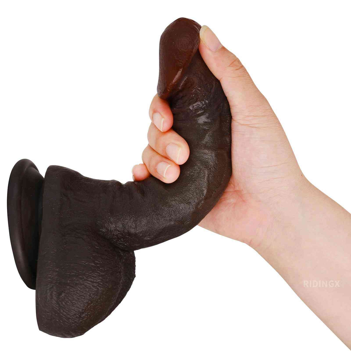 Dario 8 inch Black Dildo Lifelike Real Skin Dildo
