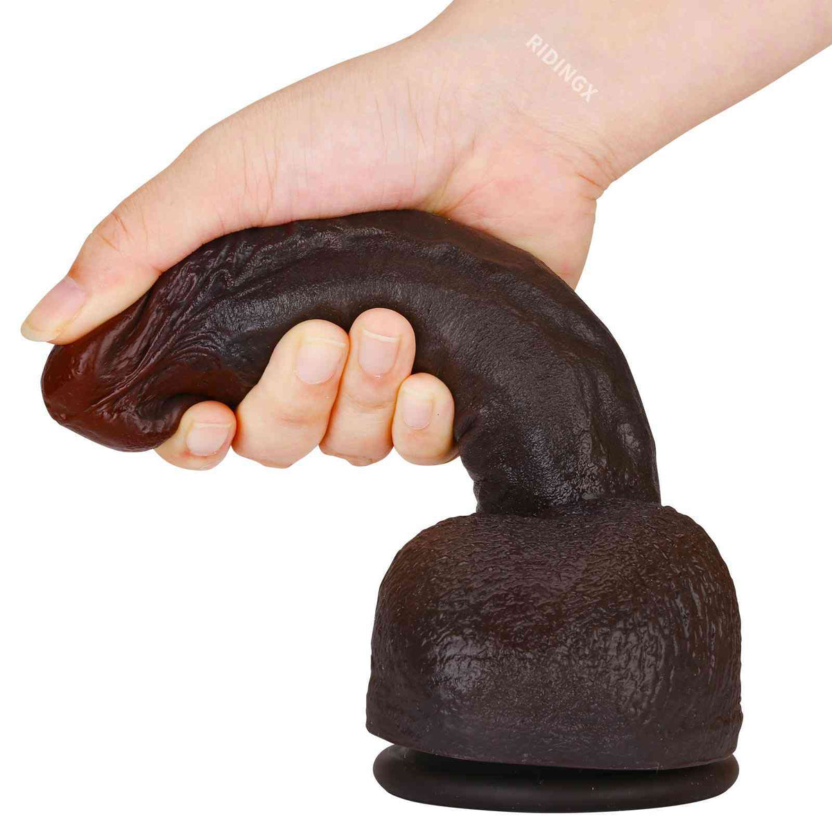 Dario 8 inch Black Dildo Lifelike Real Skin Dildo
