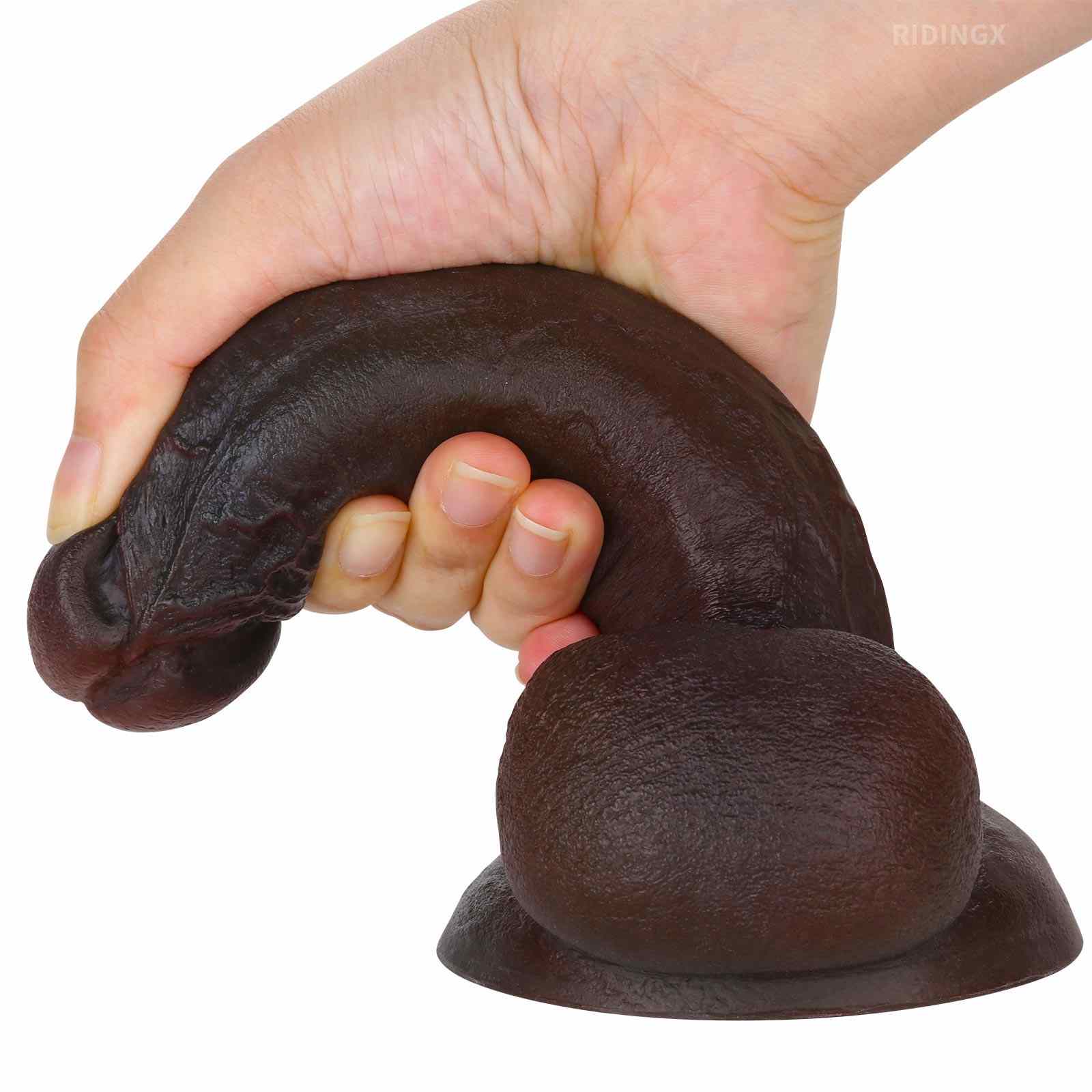 Blake 7 inch Most Realistic Black Lifelike Real Skin Dildo