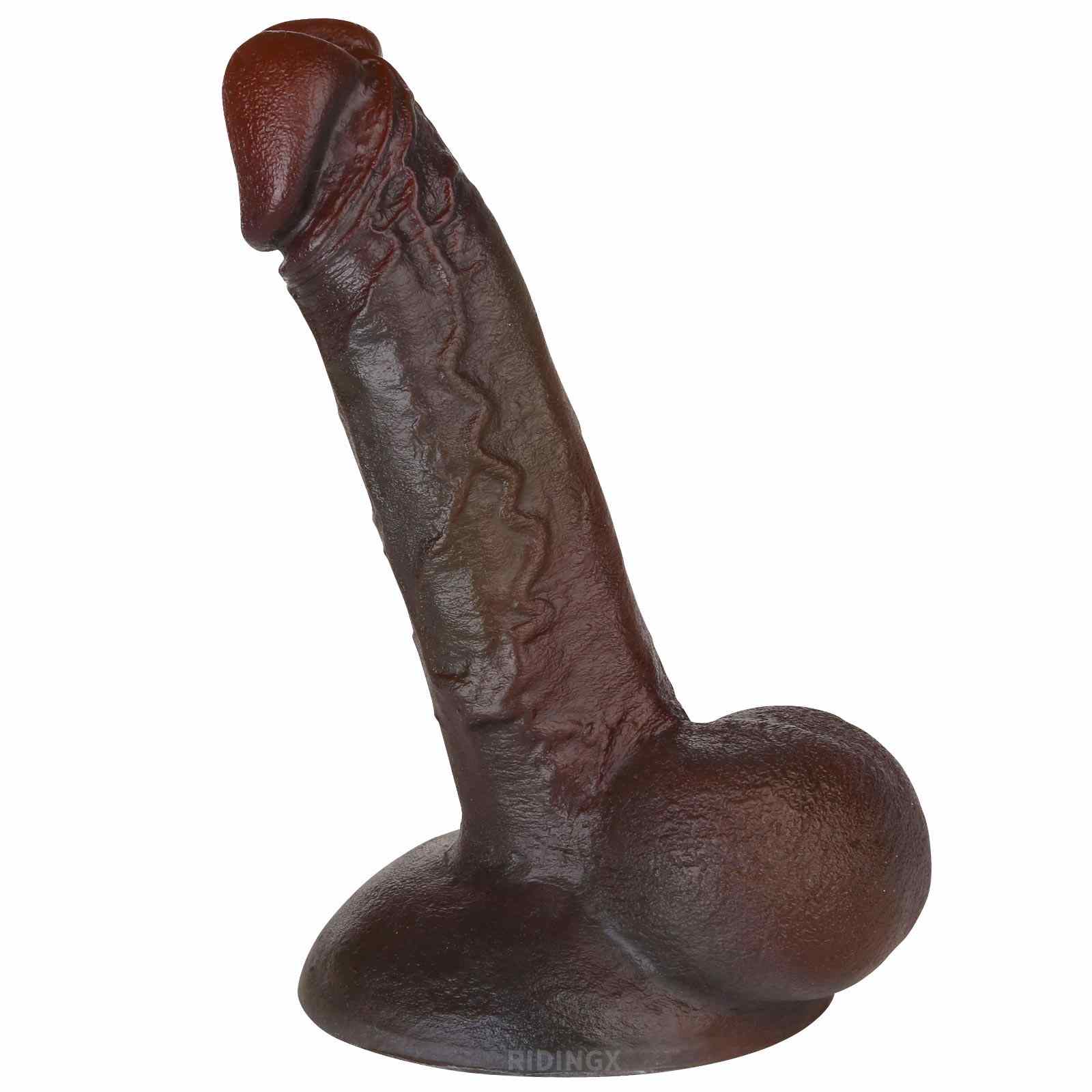 Blake 7 inch Most Realistic Black Lifelike Real Skin Dildo