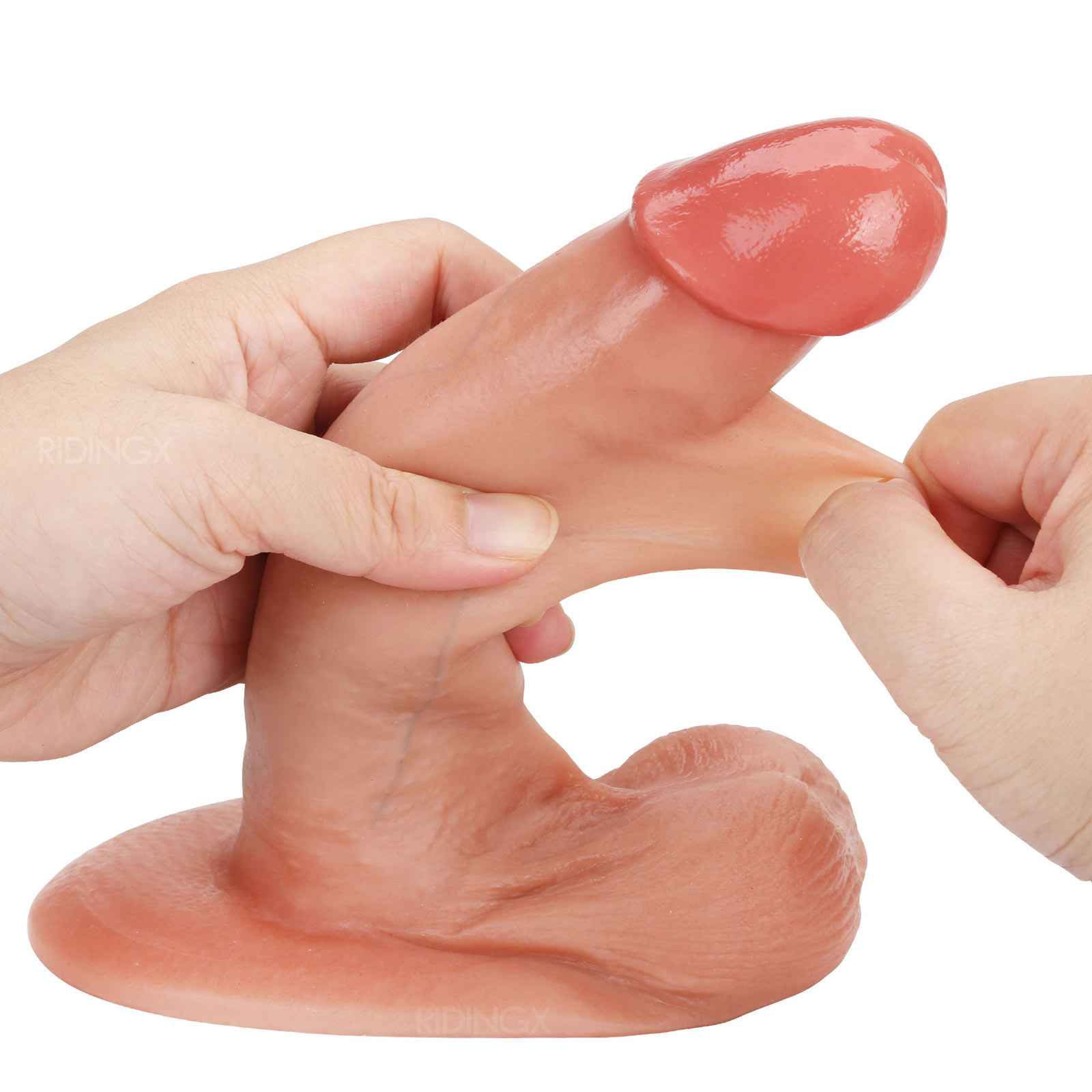 Butter 6.9 inch Sliding Skin Ultra Realistic Dildo & Real Balls