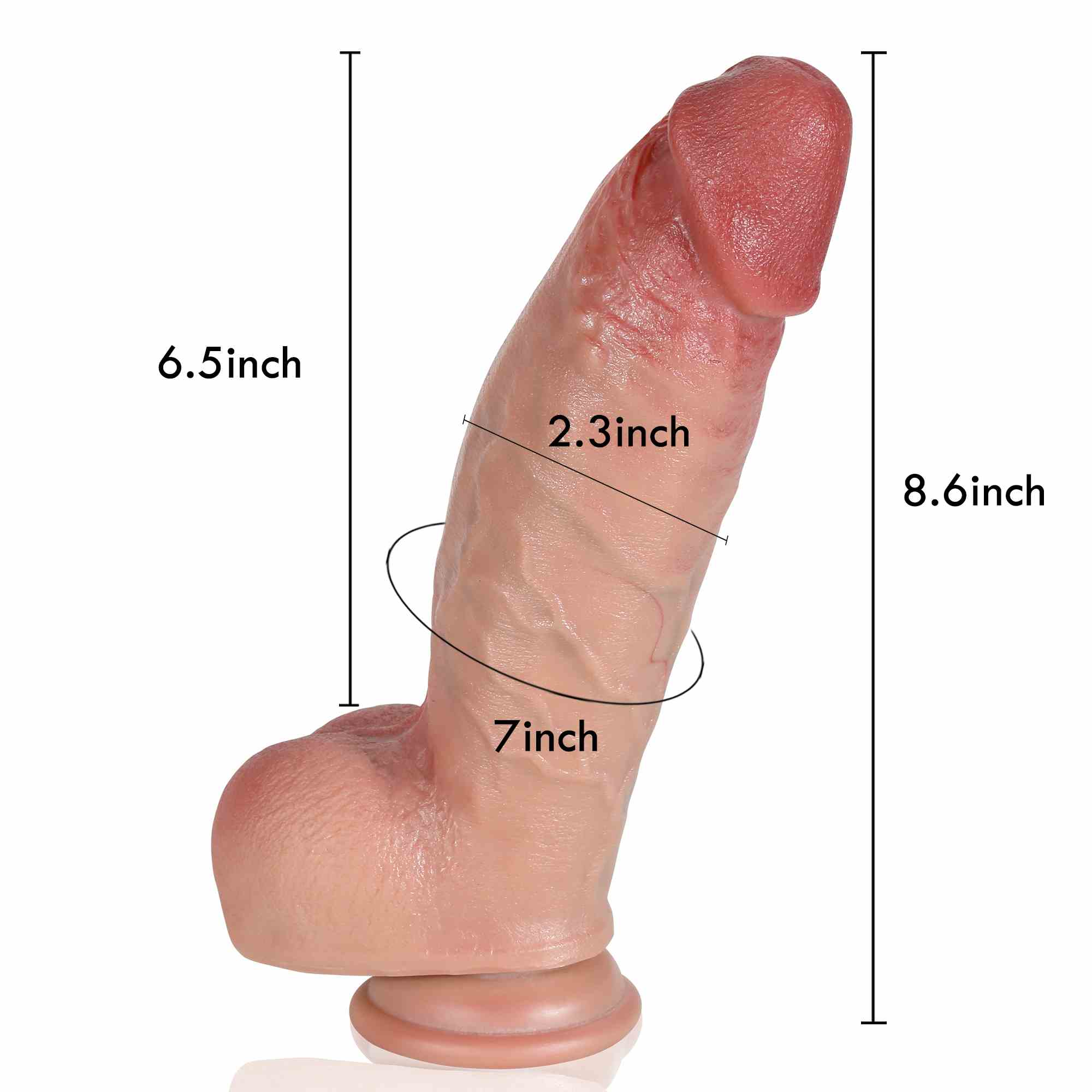 [BestSeller] Filling 8.6inch Ultra Realistic Dildo With Real Lifelike Skin & Flexible Glan