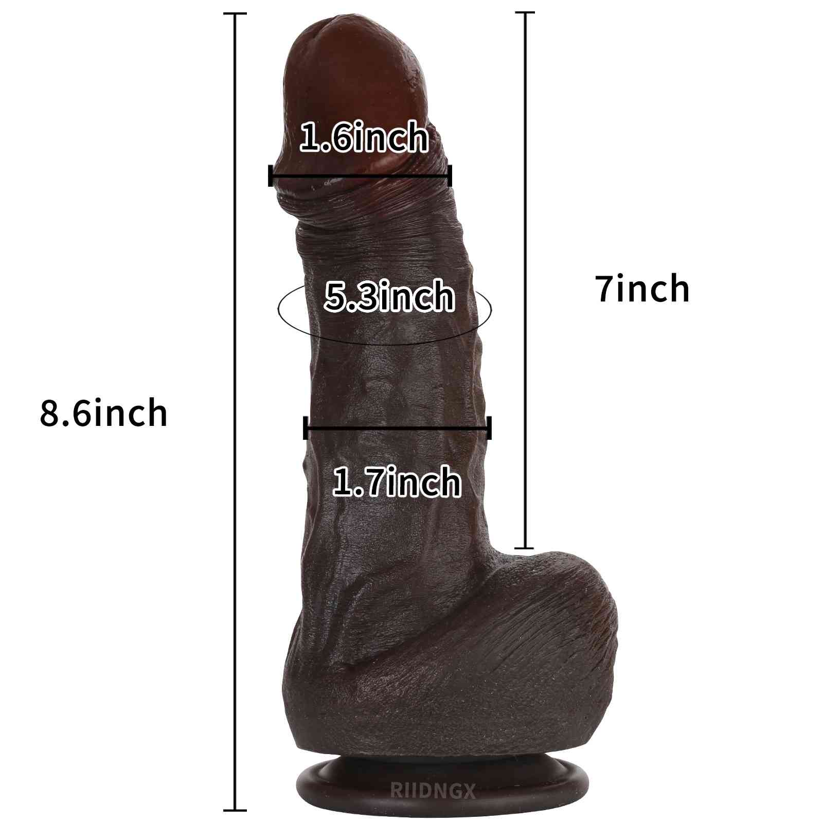 Hayes 8 inch Ultra Realistic Balck Dildo Real Soft Skin BBC Dildo