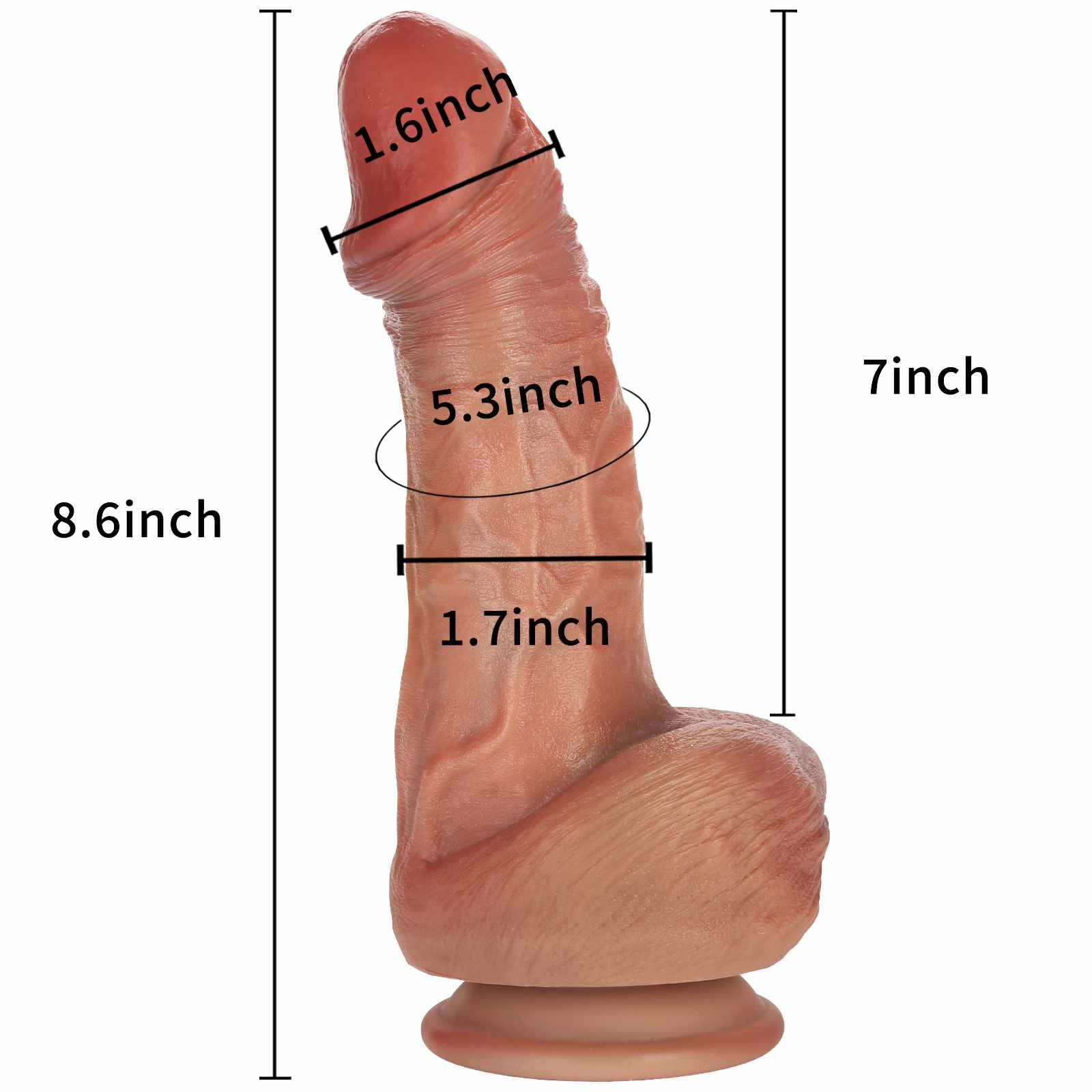 Hayes 8 inch Ultra Real Skin Dildo Realistic Dildo
