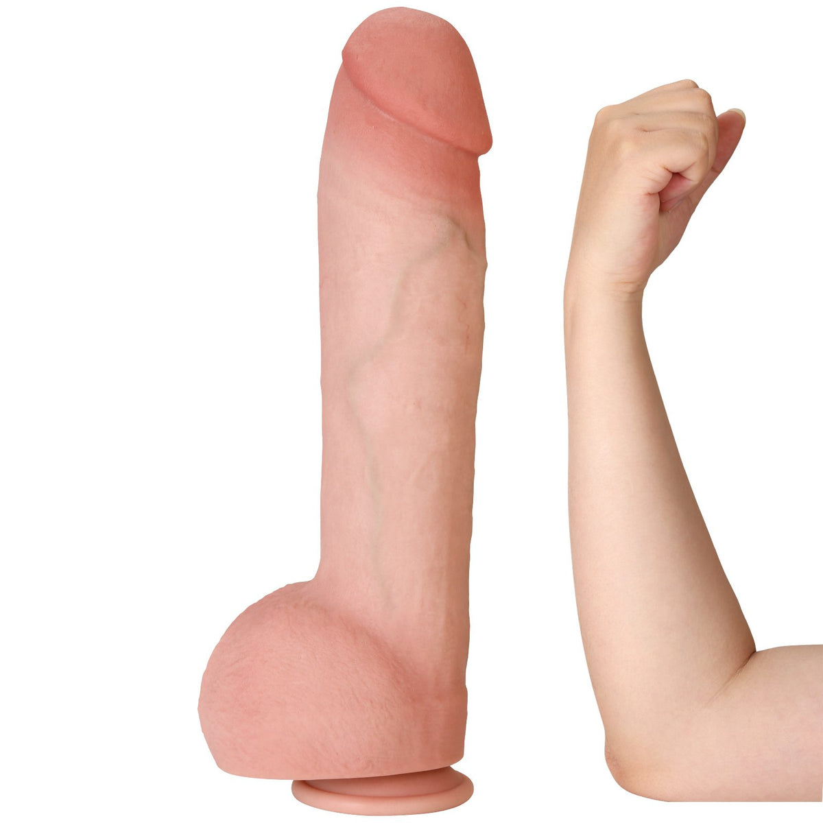 Rocket 13 inch Big Dual Density Silicone Real Skin Dildo