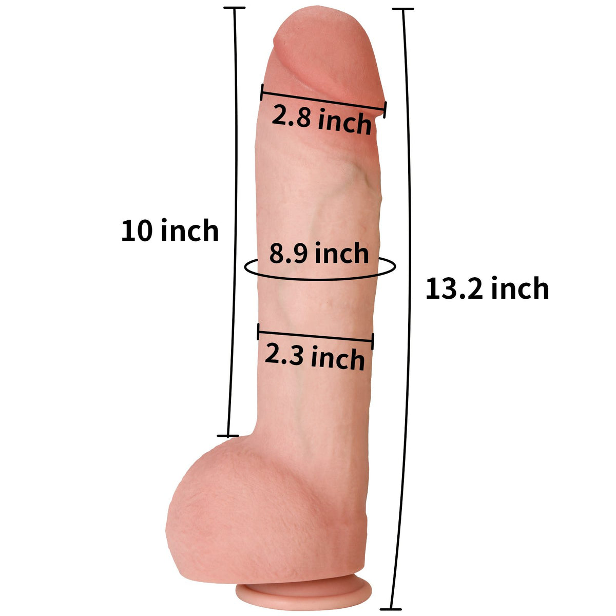 Rocket 13 inch Big Dual Density Silicone Real Skin Dildo