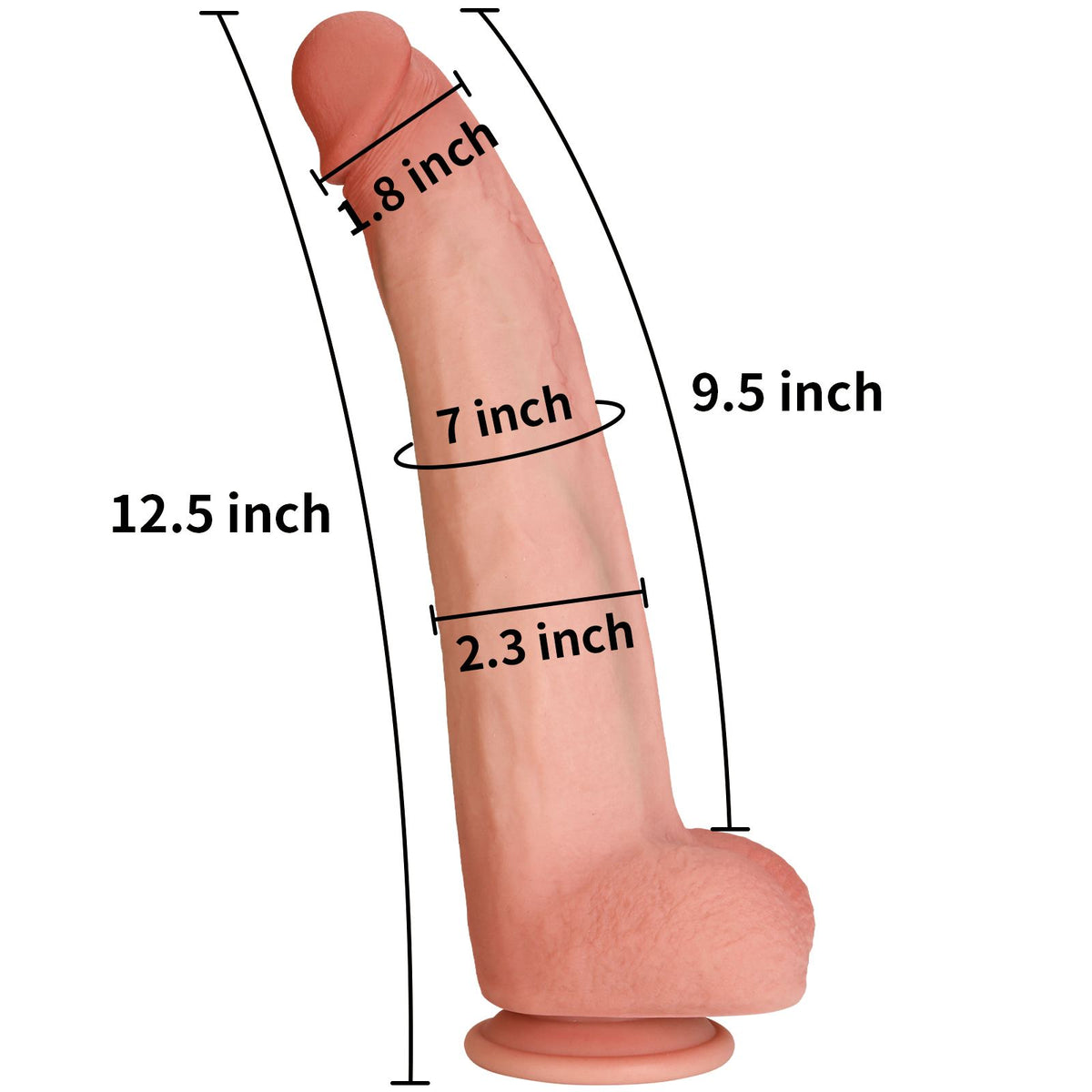 Miguel 12 Inch Ultra Realistic Skin Silicone Long Dildo