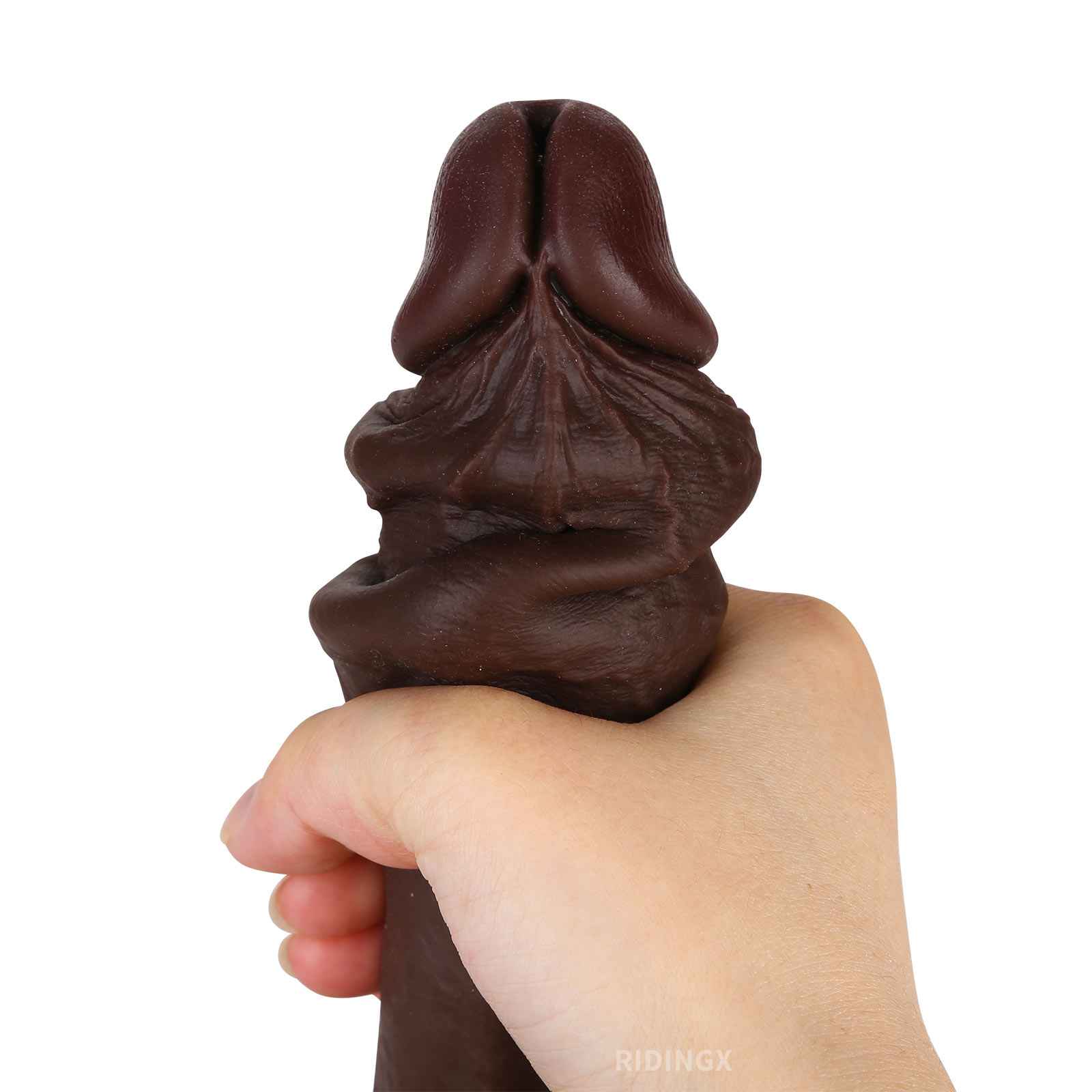 Strap-On Dildo Juicy Squirting Dildos 7 inch Black Ejaculating SlidingSkin