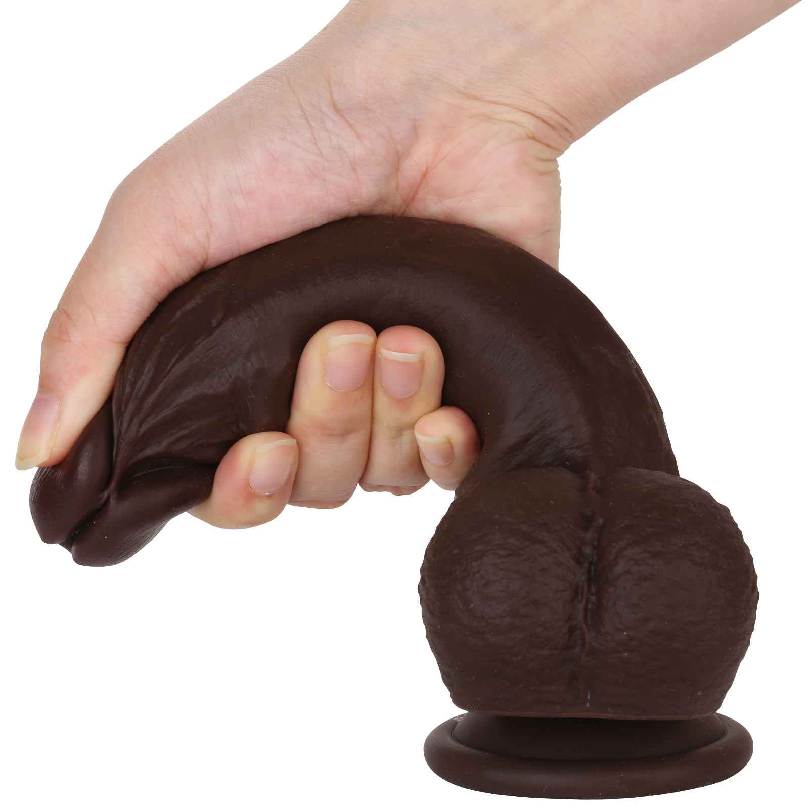 Strap-On Dildo Juicy Squirting Dildos 7 inch Black Ejaculating SlidingSkin