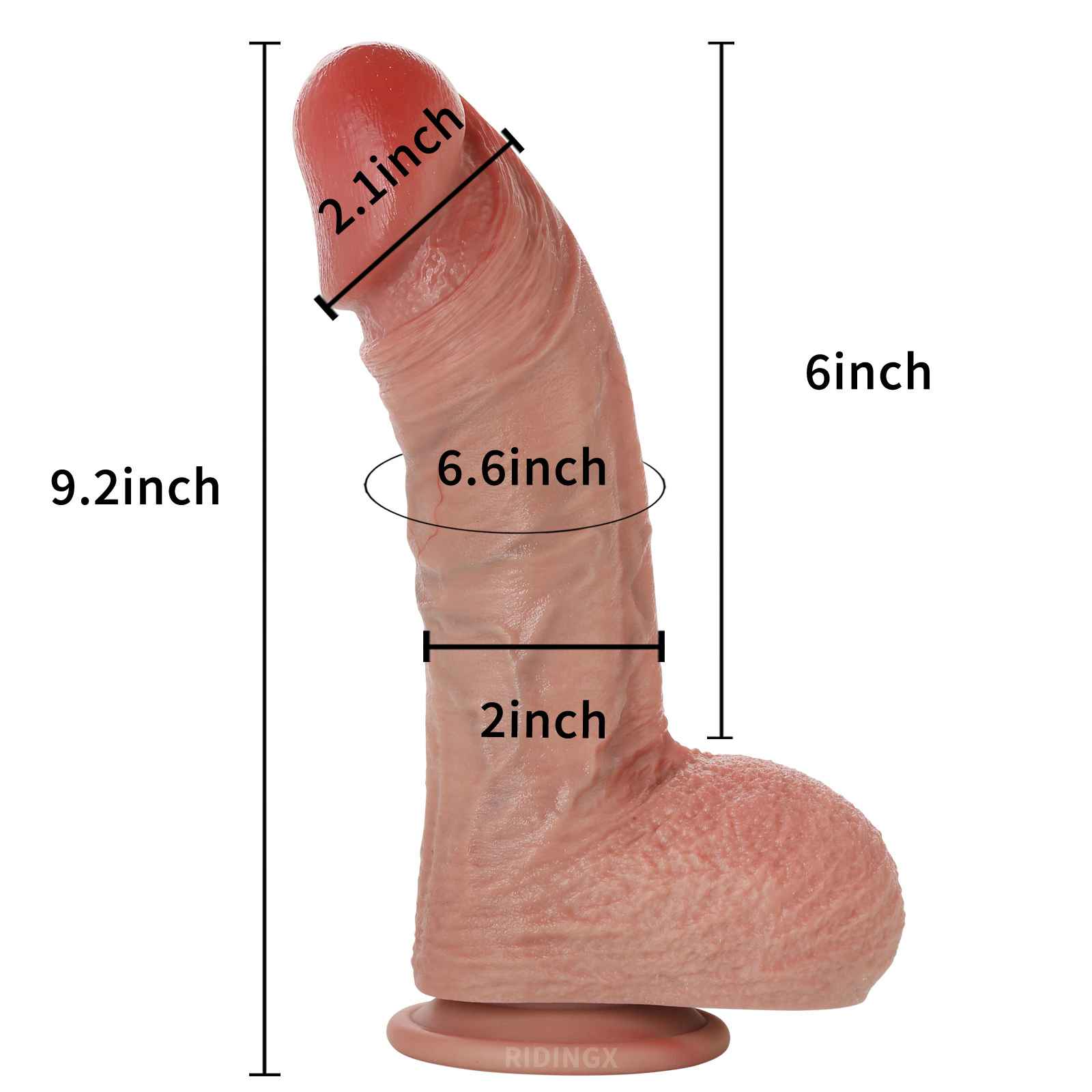 King 9 inch Most Realistic Real Soft Skin Lifelike Huge Girthy Dildo