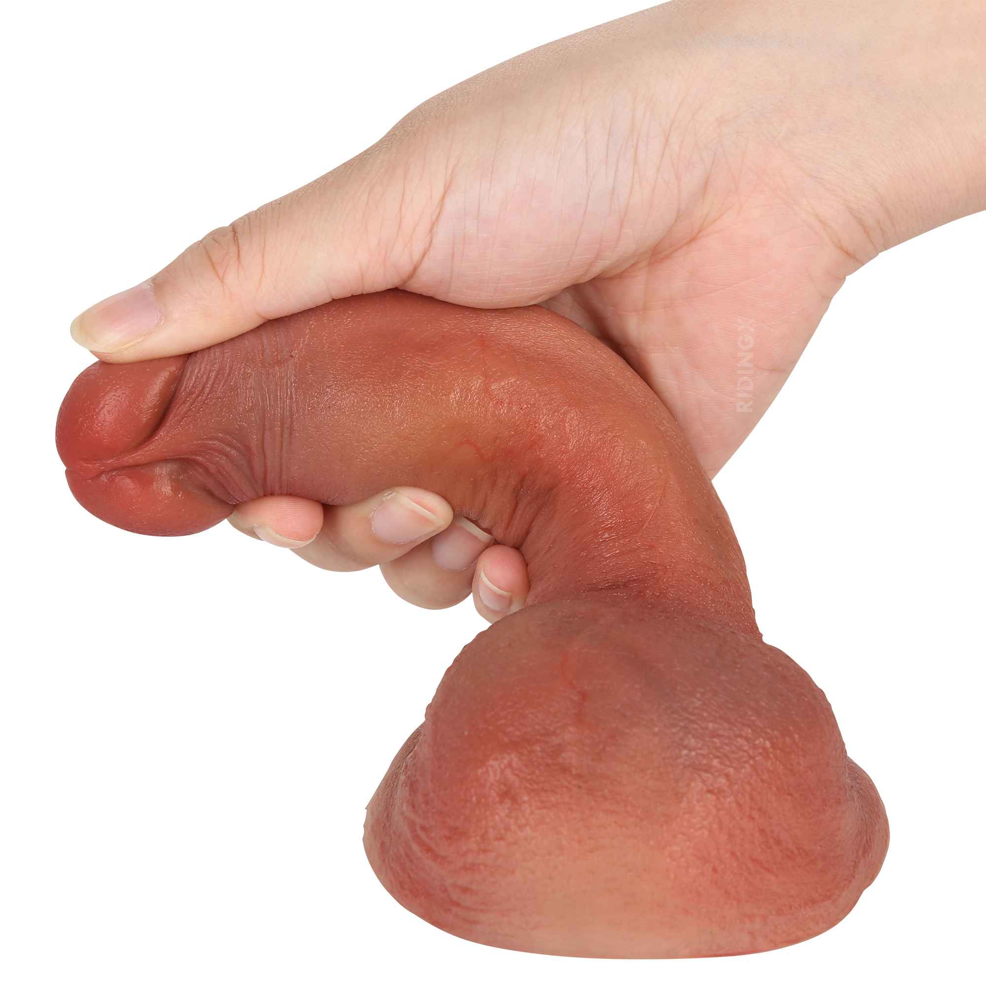 Pocky 5 inch Most Realistic Dildo Brown Skin Realman Penis Dildo