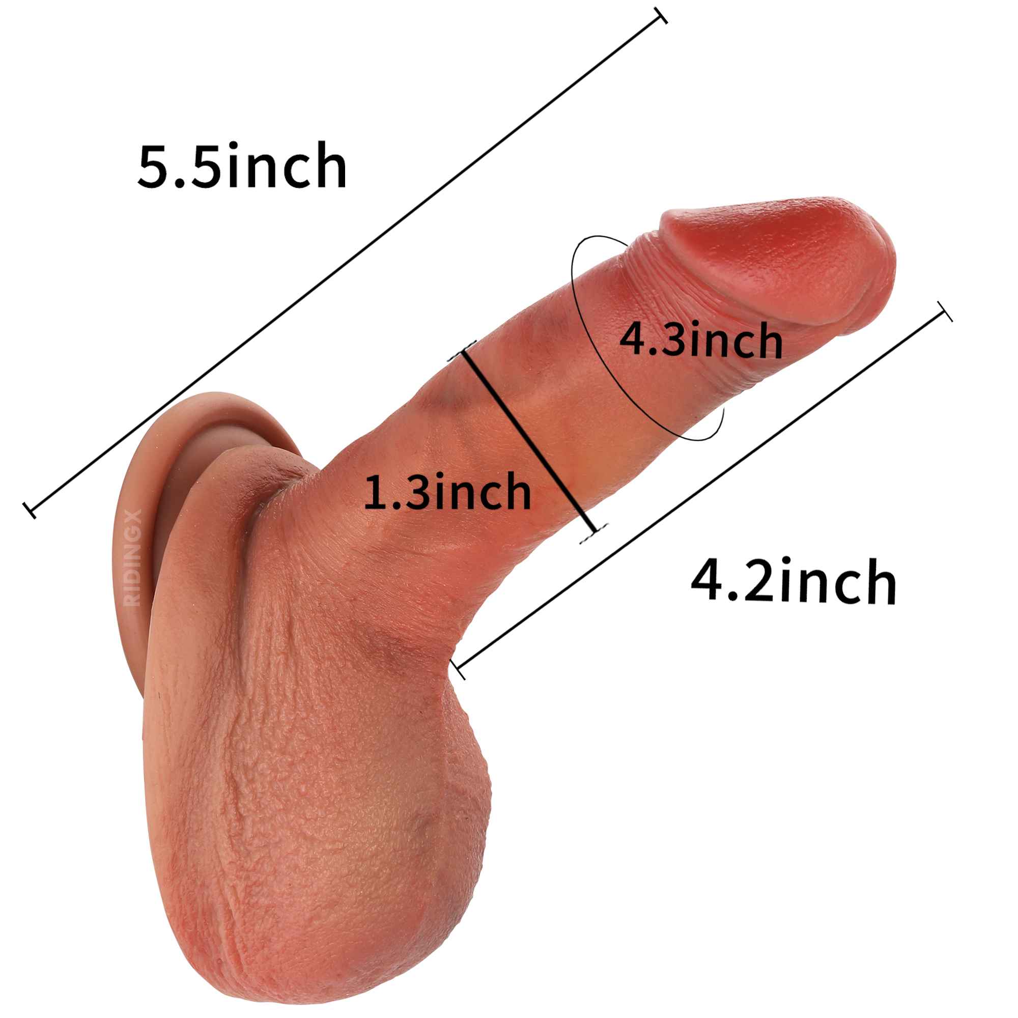 Pocky 5 inch Most Realistic Dildo Brown Skin Realman Penis Dildo