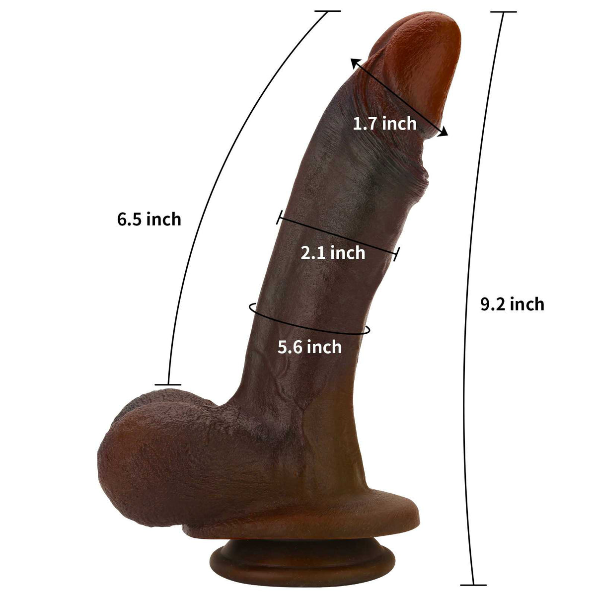 Angus 9 inch Ultra Realistic Black Dildo Real Skin BBC Dildo
