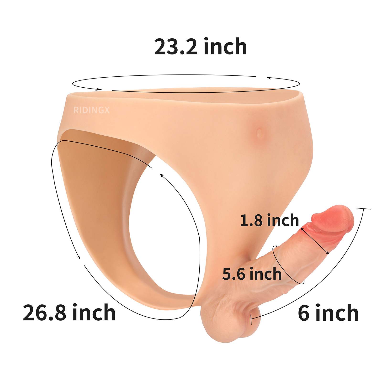 Lewis 6 inch Realistic Strap-On Dildo Silicone Most Real Feel Solid Penis