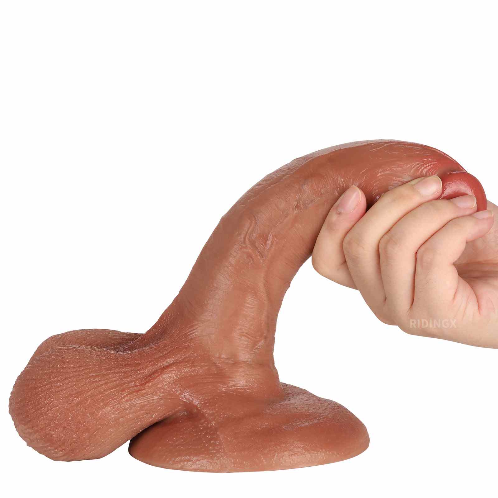 RIDINGX 7 inch soft silicone realistic dildo and bendable