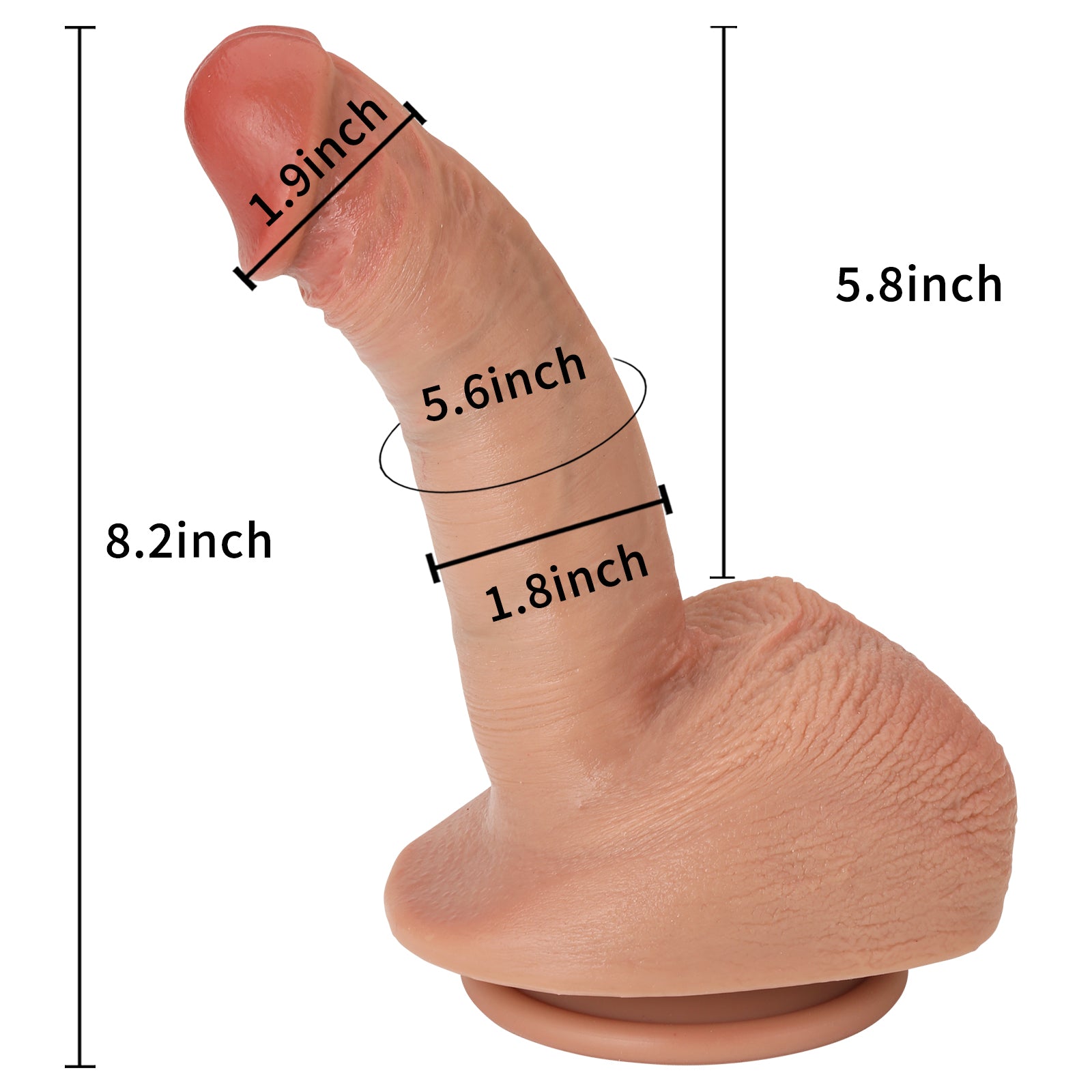 Lucien 8 inch Ultra Realistic Dildo Real Skin With RealMan Cock Shape