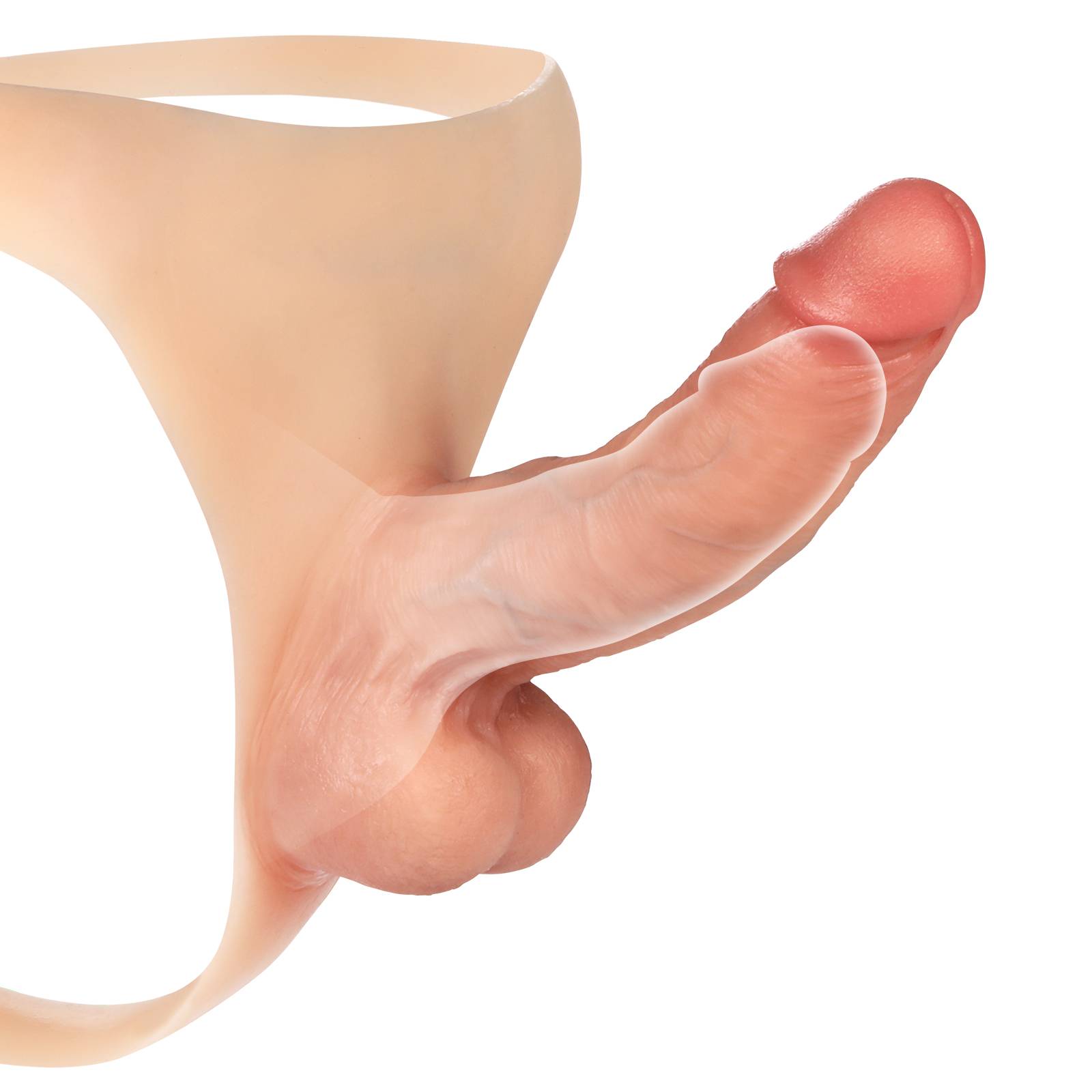 Ken 6 inch Wearable Hollow Penis Extension Sleeve Strap On Dildo Hollow