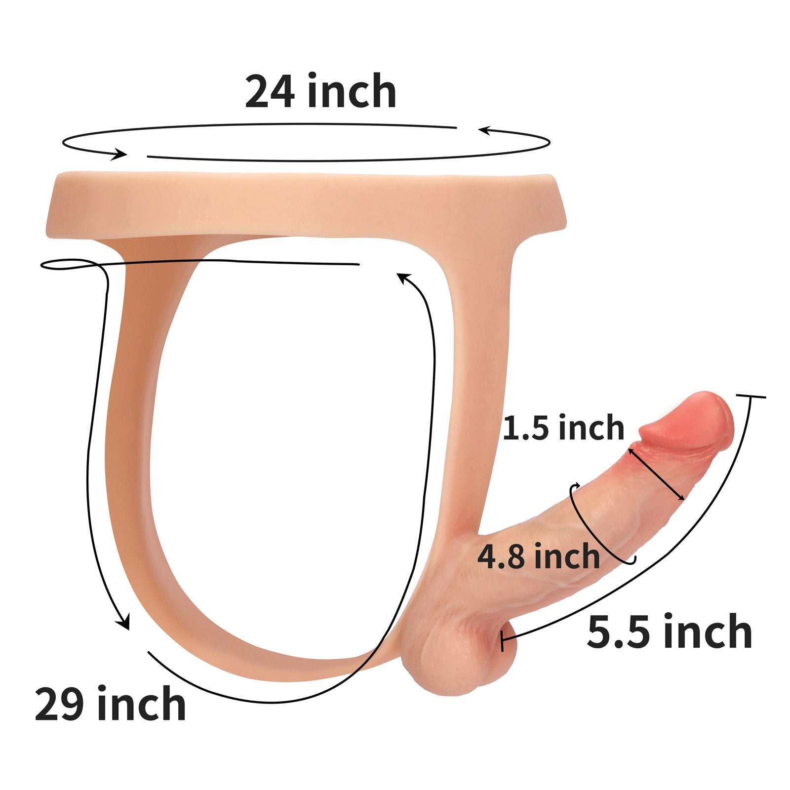 Teddy 6 inch Realistic Strap-On Dildo Flexible Wearable Dildo Looks Real Feels Real