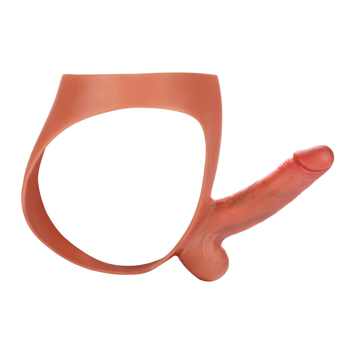 Adrian 6 inch Strap-On Dildo Realistic Platinum Silicone Brown Solid Dildo