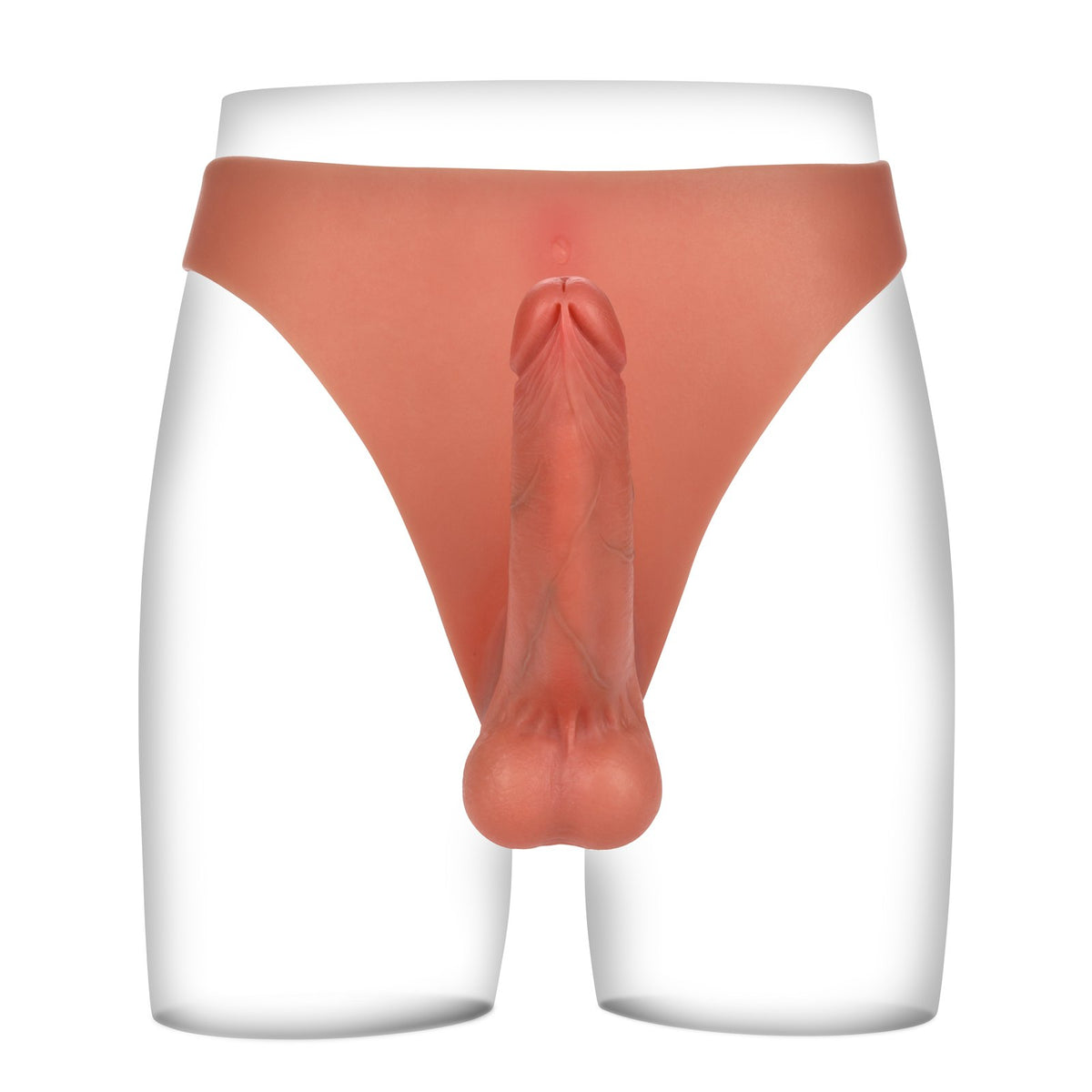 Adrian 6 inch Strap-On Dildo Realistic Platinum Silicone Brown Solid Dildo