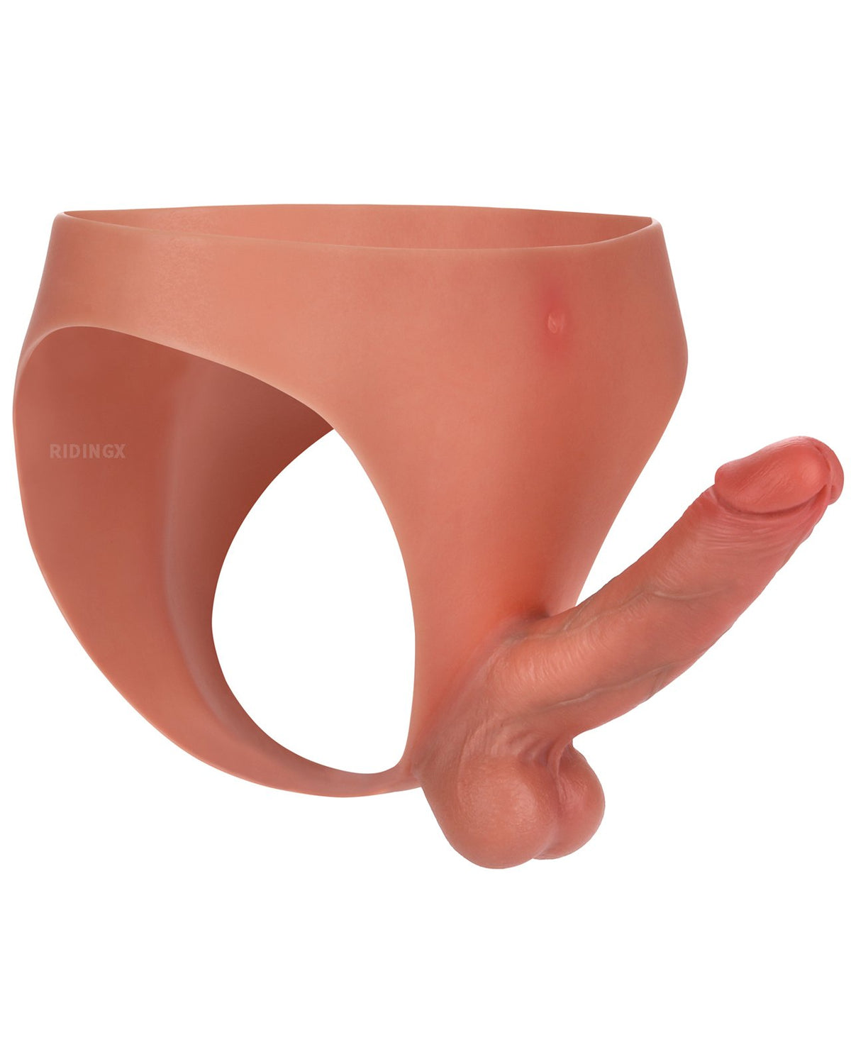 Adrian 6 inch Strap-On Dildo Realistic Platinum Silicone Brown Solid Dildo