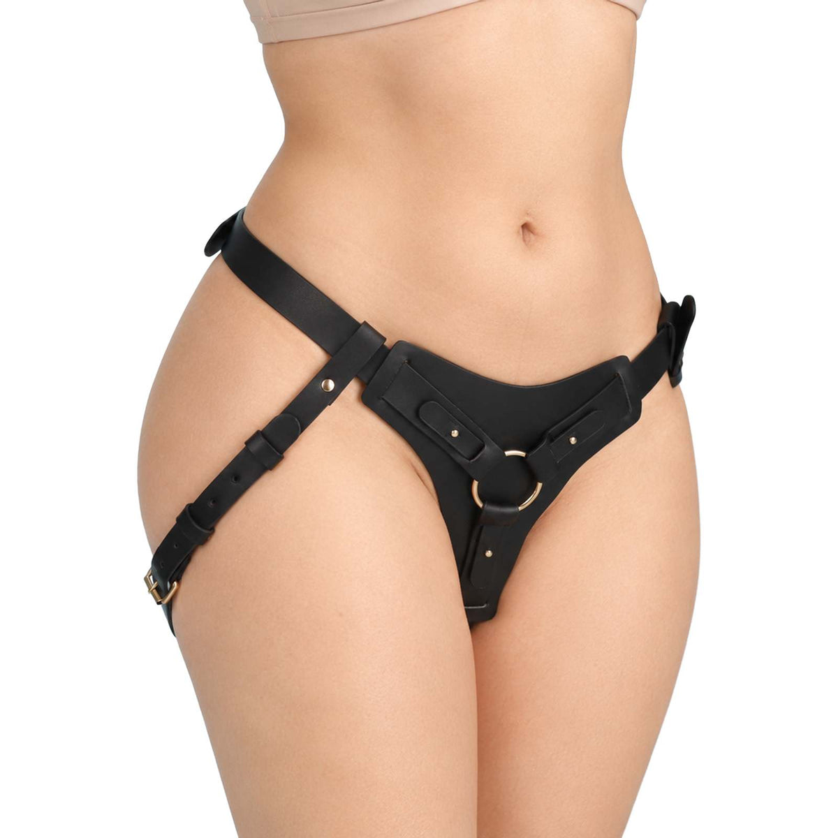 RidingX® Leather Strap-On Harness Black