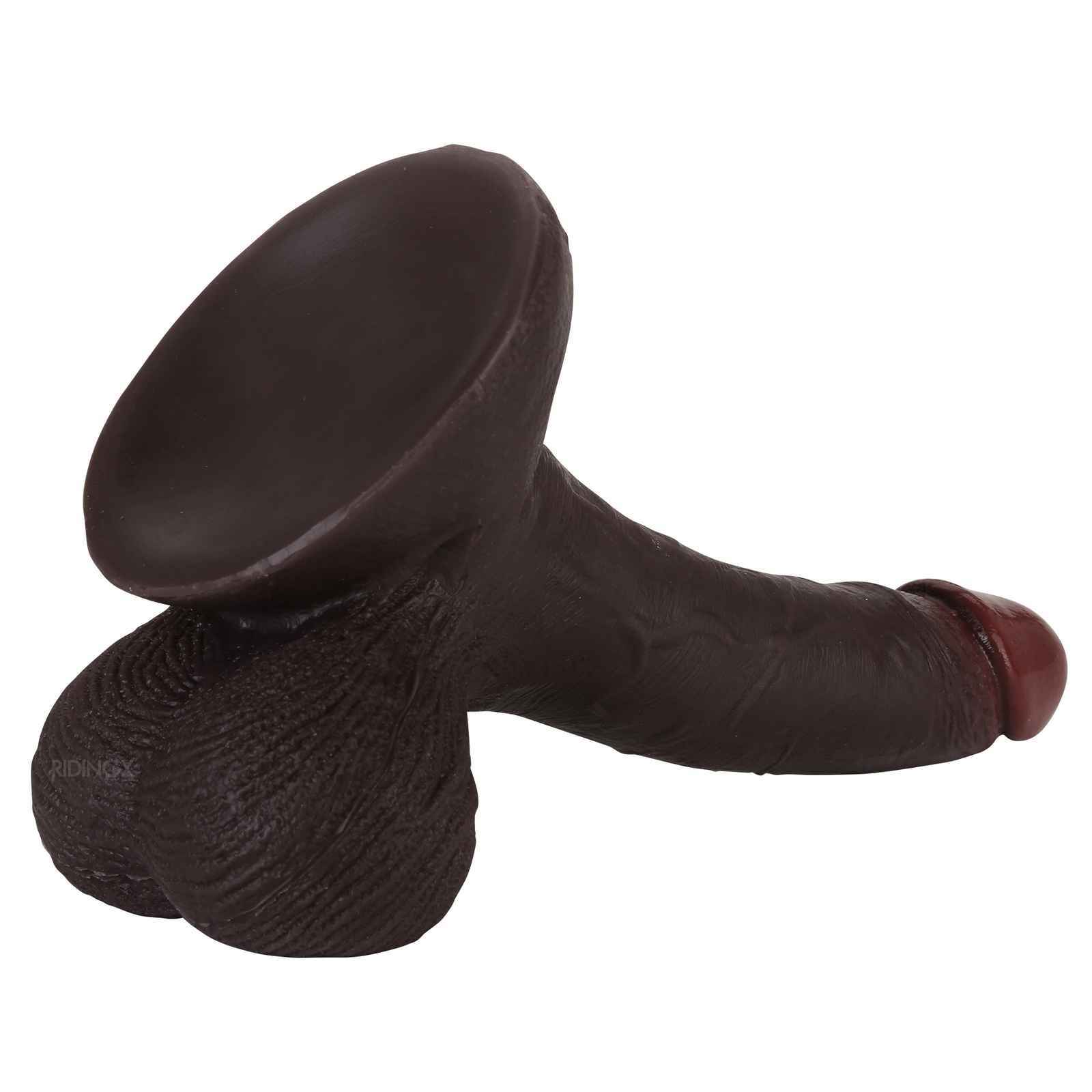 Tiger 7 inch Big Black Ball Realistic Dildo & Real Lifelike Glan