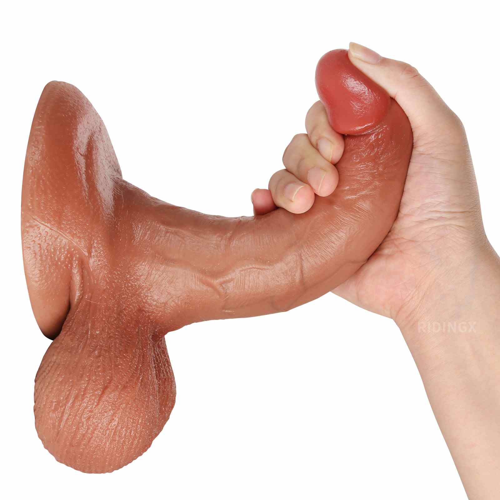 Tiger 7 inch Realistic Dildo With Real Balls & Flexible Glan