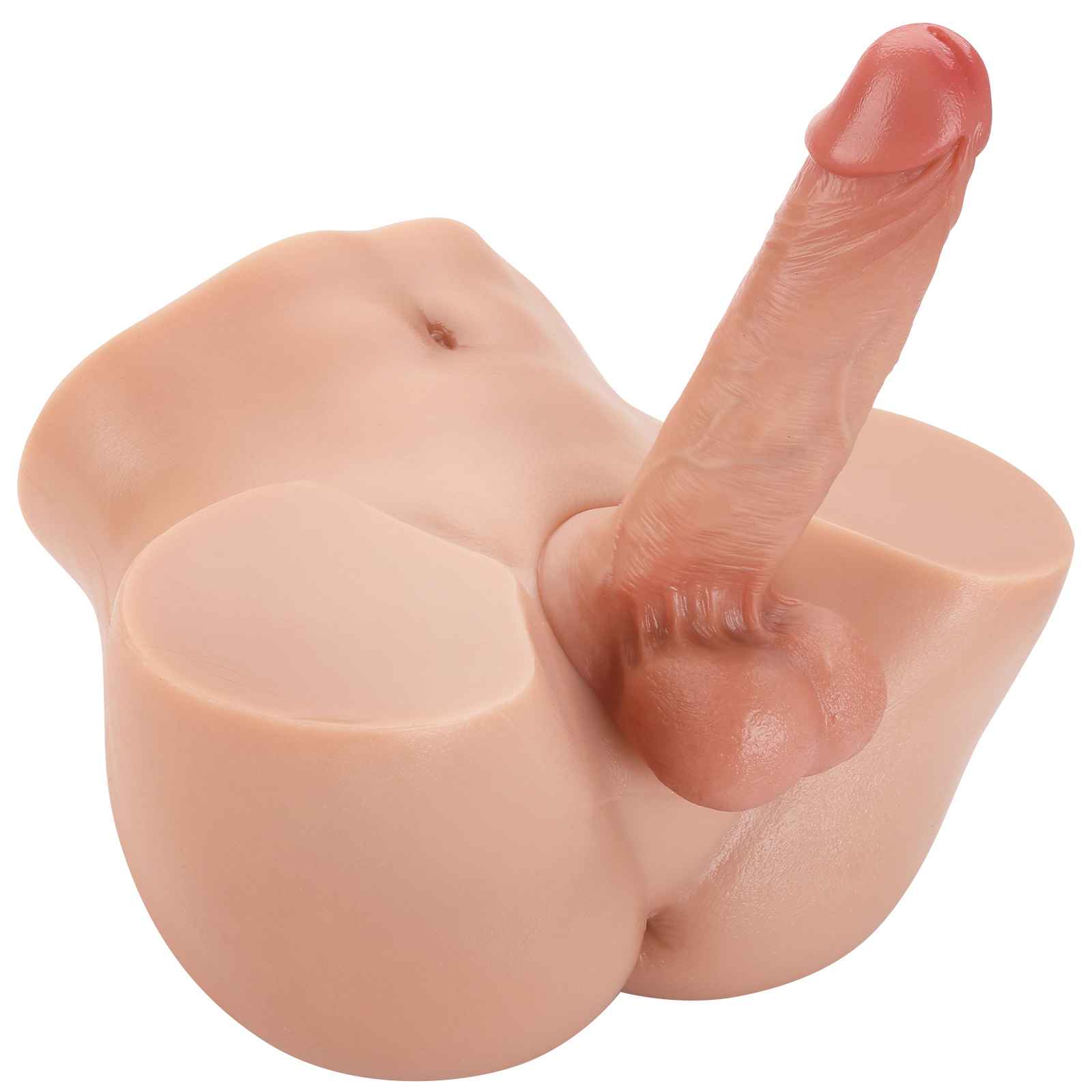 RidingX Justin 14lb Realistic Torso Dildo & James 7inch Dildo (Flesh)