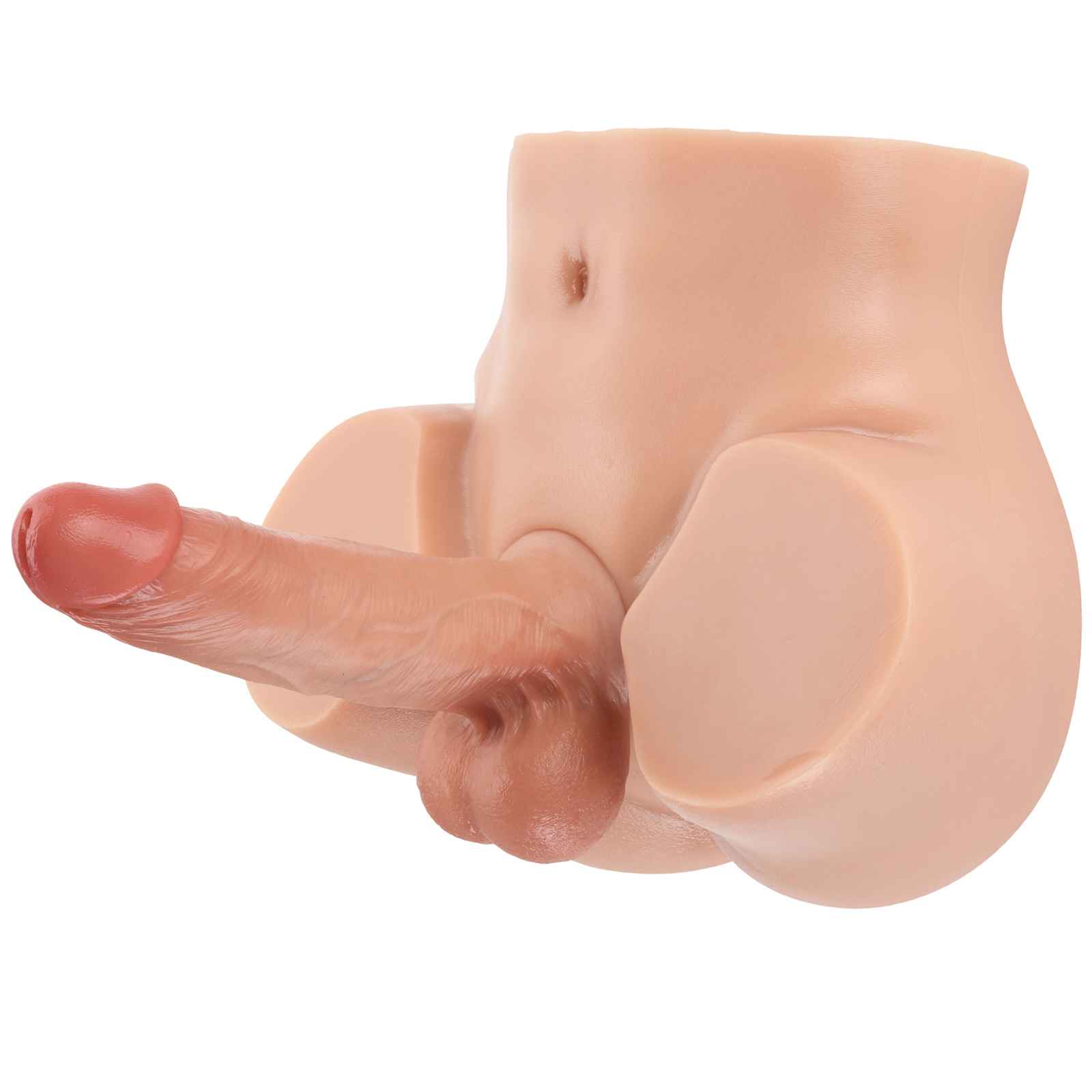 RidingX Justin 14lb Realistic Torso Dildo & James 7inch Dildo (Flesh)