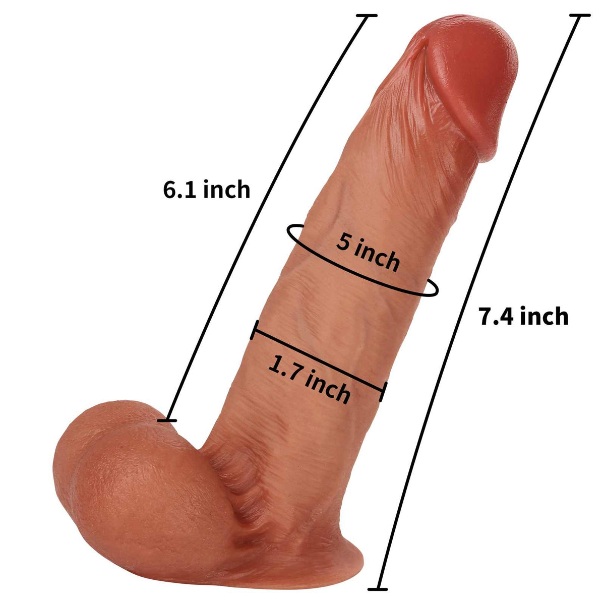 Boris 7.4 inch Vac-U-Lock Most Realistic Skin Dildo