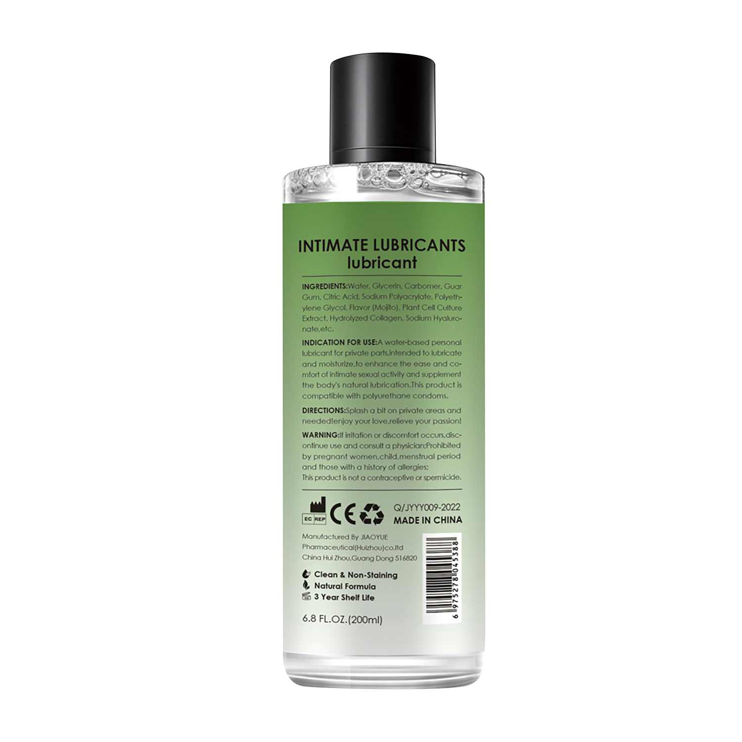 Mojito 200ml Water Based Lube Lasts Long & Easy to Clean : Mojito