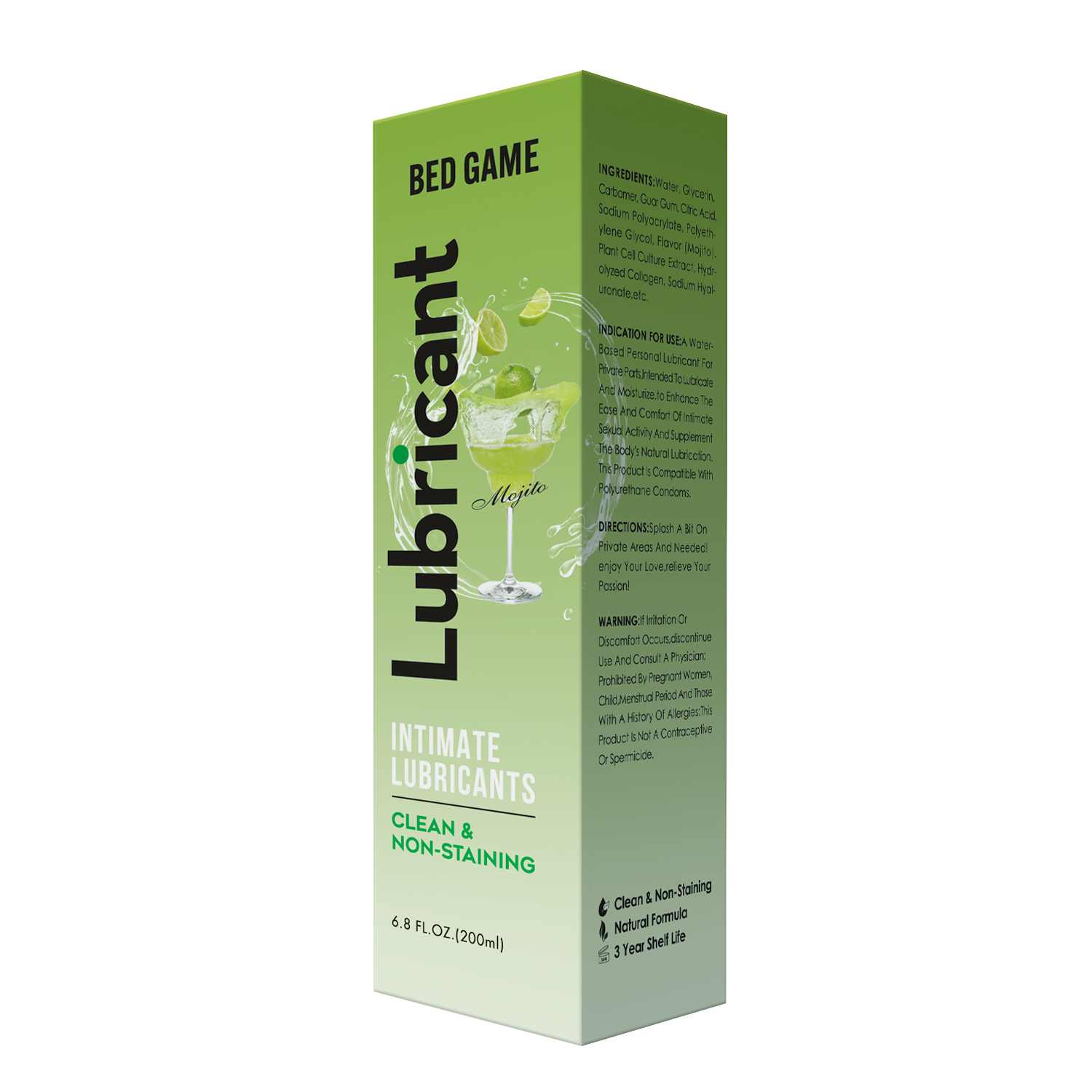 Mojito 200ml Water Based Lube Lasts Long & Easy to Clean : Mojito