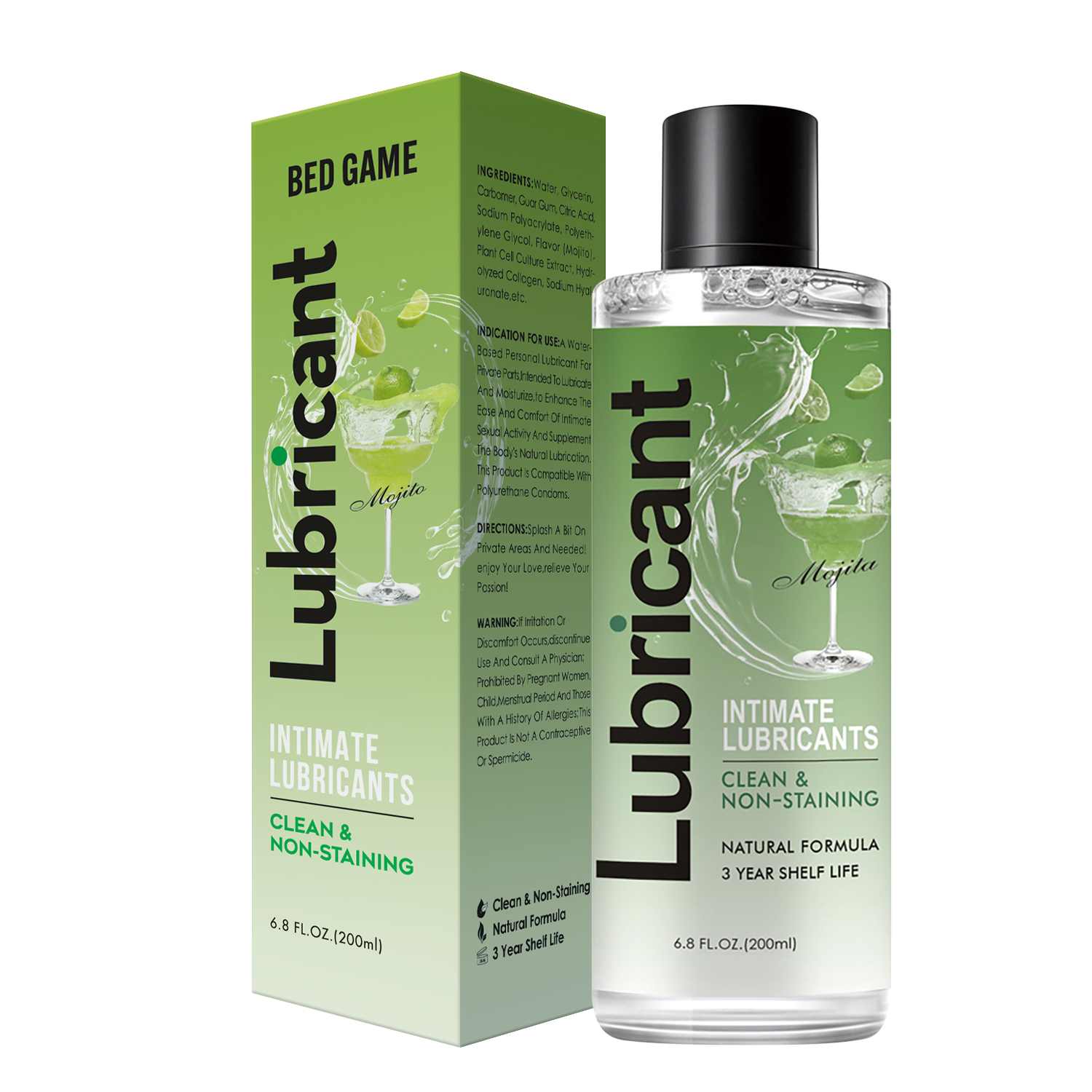 Mojito 200ml Water Based Lube Lasts Long & Easy to Clean : Mojito